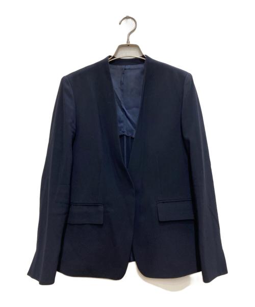 ROPE（ロペ）ROPE (ロペ) トリアセテートダブルクロスVネックジャケット ネイビー サイズ:40の古着・服飾アイテム