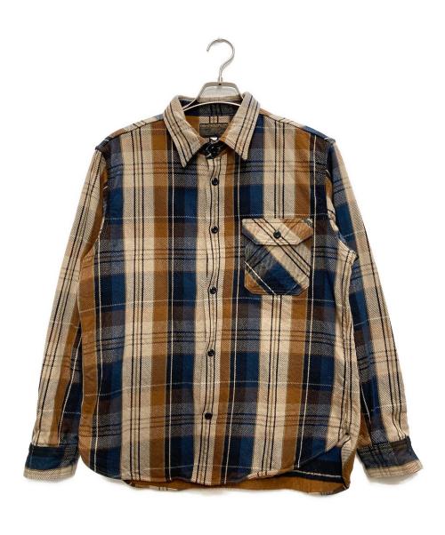 Deluxeware（デラックスウェア）DELUXEWARE (デラックスウェア) ヘビーネルシャツ ブラウン サイズ:ＸＬの古着・服飾アイテム