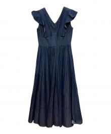 HER LIP TO（ハーリップトゥ）の古着「Eternal Lace Trimmed Dress/エターナル・レース・トリムド・ドレス」｜インディゴ