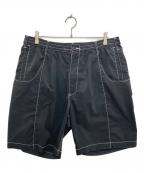EVISENエビセン）の古着「ステッチデザインハーフパンツ」｜ブラック