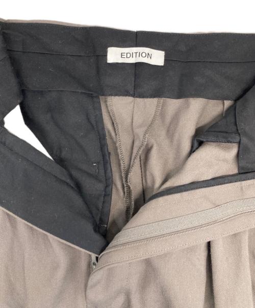 edition（エディション）edition (エディション) Super160's ウールツイル 2タックワイドスラックス グレー サイズ:36の古着・服飾アイテム