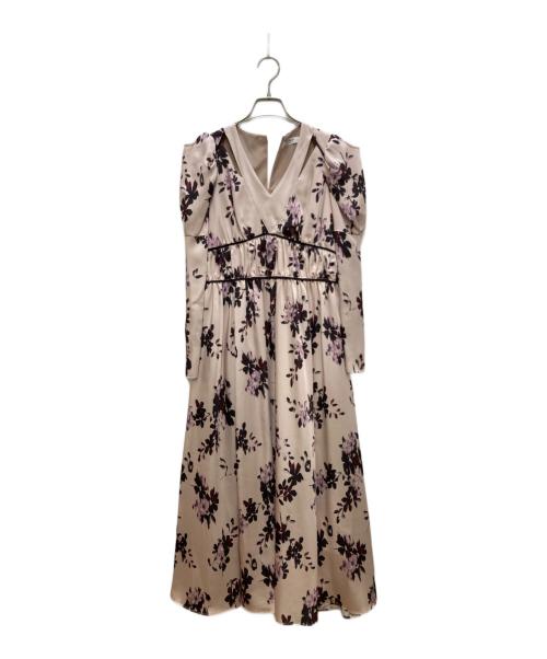 HER LIP TO（ハーリップトゥ）HER LIP TO (ハーリップトゥ) Muse Floral Cut-Out Dress/ミューズ フローラル カット アウト ドレス ベージュ サイズ:Ｍの古着・服飾アイテム