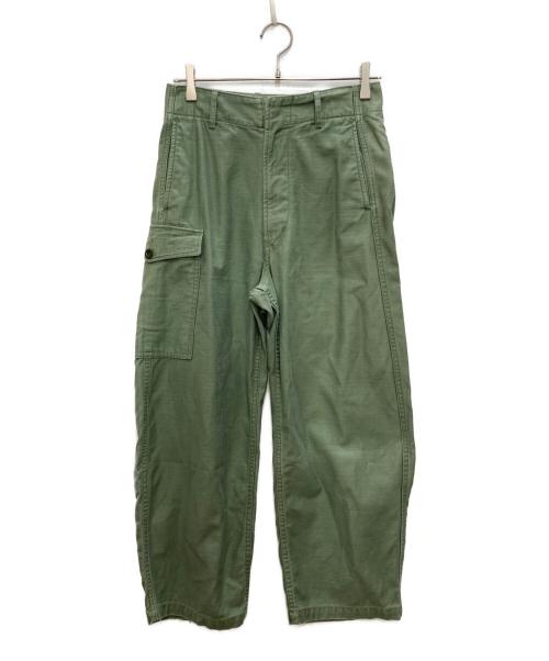 DRESSTERIOR（ドレステリア）DRESSTERIOR (ドレステリア) リネンミックスストレッチワイドパンツ オリーブ サイズ:36の古着・服飾アイテム
