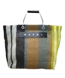 MARNI（マルニ）の古着「ストライプマーケットバッグ」｜マルチカラー