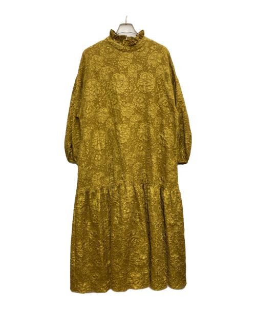 perna（ペルナ）perna (ペルナ) フラワージャガードワンピース イエロー サイズ:XLの古着・服飾アイテム
