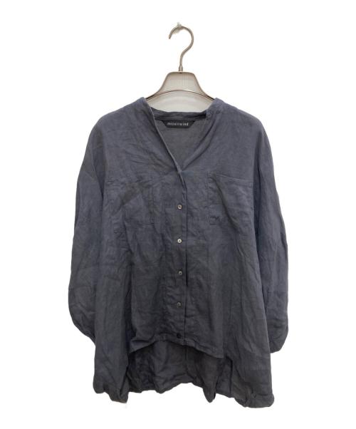 mizuiro-ind（ミズイロインド）mizuiro-ind (ミズイロインド) リネンコクーンシャツ ネイビー サイズ:Freeの古着・服飾アイテム