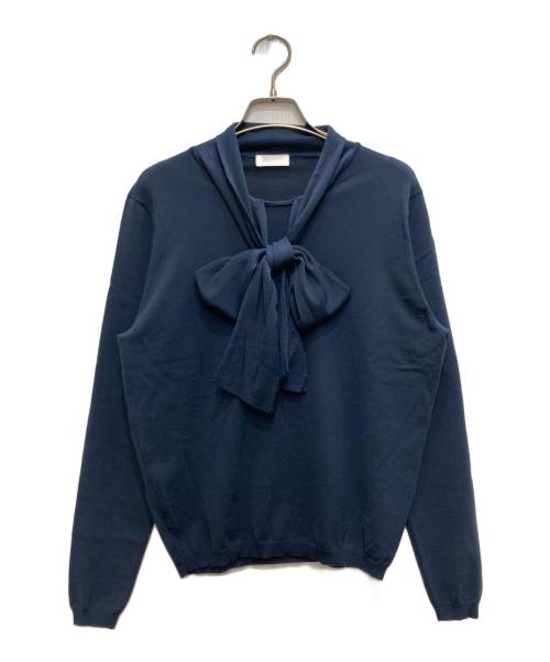 BALLSEY（ボールジィ）BALLSEY (ボールジィ) スーパーエクストラファインウール ボウタイプルオーバー ネイビー サイズ:Ｓの古着・服飾アイテム