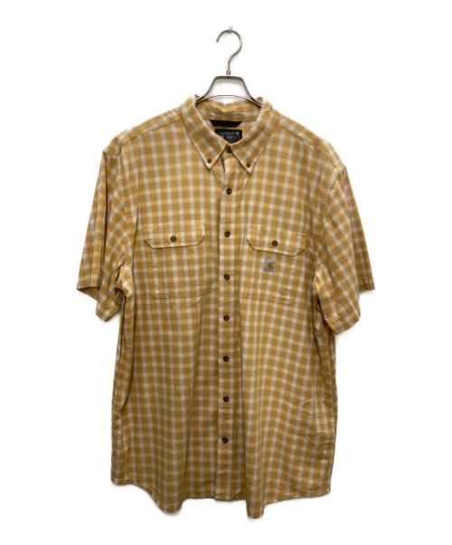 CarHartt（カーハート）CarHartt (カーハート) 半袖チェックシャツ イエロー サイズ:2XLの古着・服飾アイテム