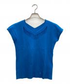 ISSEY MIYAKEイッセイミヤケ）の古着「ノースリーブカットソー」｜ブルー