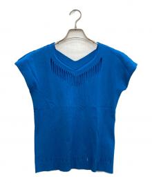 ISSEY MIYAKE（イッセイミヤケ）の古着「ノースリーブカットソー」｜ブルー