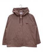 KEBOZケボズ）の古着「CHECK HOOD SHIRT/チェック フード シート」｜ホワイト×レッド