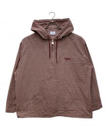 KEBOZ（ケボズ）の古着「CHECK HOOD SHIRT/チェック フード シート」｜ホワイト×レッド