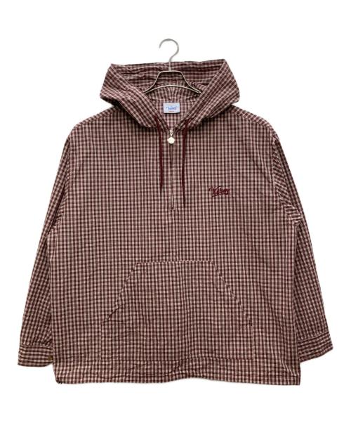 KEBOZ（ケボズ）KEBOZ (ケボズ) CHECK HOOD SHIRT/チェック フード シート ホワイト×レッド サイズ:Ｍの古着・服飾アイテム