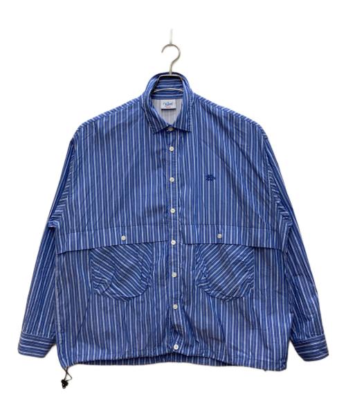KEBOZ（ケボズ）KEBOZ (ケボズ) ストライプシャツ ブルー サイズ:Ｍの古着・服飾アイテム