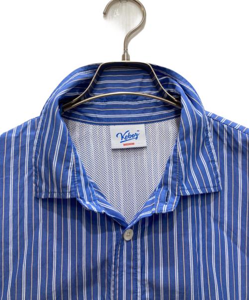 KEBOZ（ケボズ）KEBOZ (ケボズ) ストライプシャツ ブルー サイズ:Ｍの古着・服飾アイテム