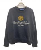 POLO RALPH LAURENポロ・ラルフローレン）の古着「Logo & Crest French Terry Sweatshirt/ロゴ・アンド・クレスト・フレンチ・テリー・スウェットシャツ」｜ブラック