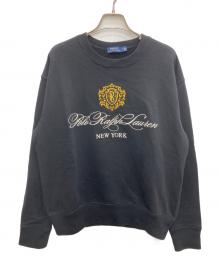 POLO RALPH LAUREN（ポロ・ラルフローレン）の古着「Logo & Crest French Terry Sweatshirt/ロゴ・アンド・クレスト・フレンチ・テリー・スウェットシャツ」｜ブラック