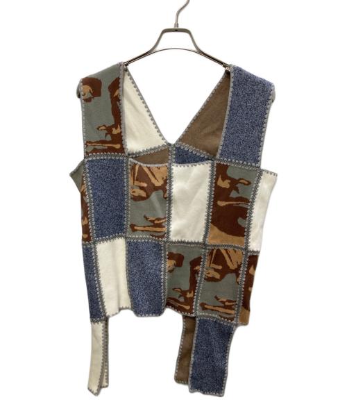 kotohayokozawa（コトハヨコザワ）kotohayokozawa (コトハヨコザワ) Face Panel Knit/フェイス パネル ニット マルチカラー サイズ:1の古着・服飾アイテム