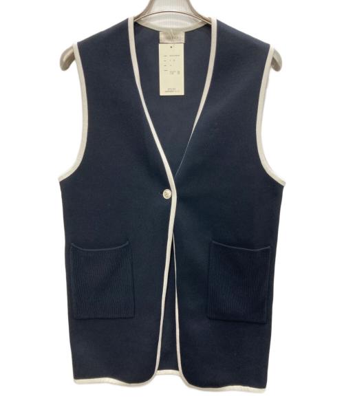 DES PRES（デ プレ）DES PRES (デ プレ) レーヨンナイロンダブルフェイス Vネックジレ ネイビー サイズ:Free 未使用品の古着・服飾アイテム