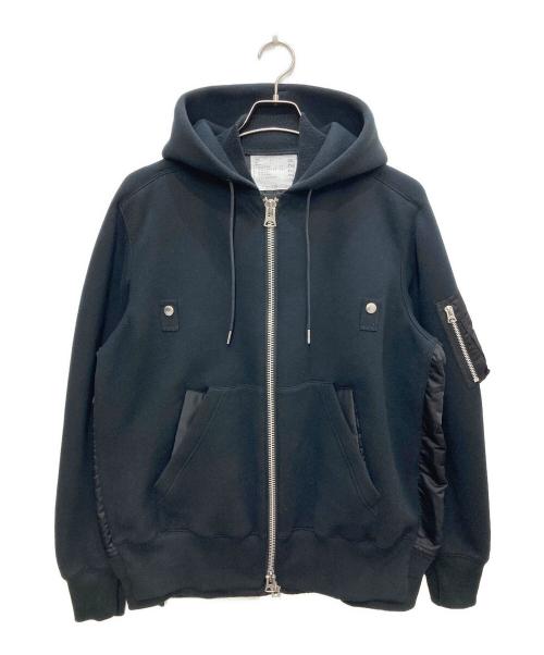 sacai（サカイ）sacai (サカイ) ドッキングジップパーカー ブラック サイズ:1の古着・服飾アイテム