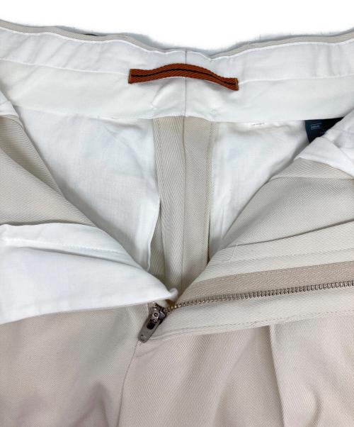 ZEGNA（ゼニア）ZEGNA (ゼニア) COTTON AND WOOL DOUBLE PLEAT PANTS ベージュ サイズ:44 未使用品の古着・服飾アイテム