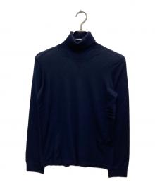 ZEGNA（ゼニア）の古着「ウールハイゲージタートルネックニット」｜ネイビー