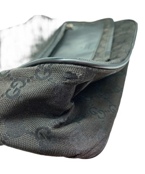 GUCCI（グッチ）GUCCI (グッチ) GGキャンバス×レザー クロスボディ ショルダーバッグ ブラックの古着・服飾アイテム