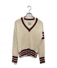 Thom Browne（トムブラウン）の古着「Vネックカシミヤニット」｜アイボリー