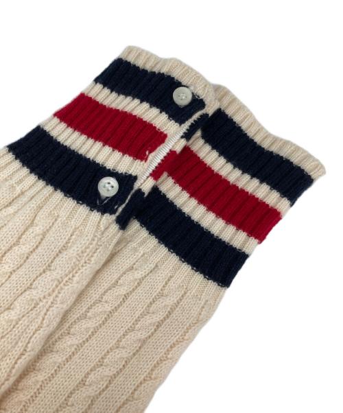 Thom Browne（トムブラウン）Thom Browne (トムブラウン) Vネックカシミヤニット アイボリー サイズ:Sの古着・服飾アイテム