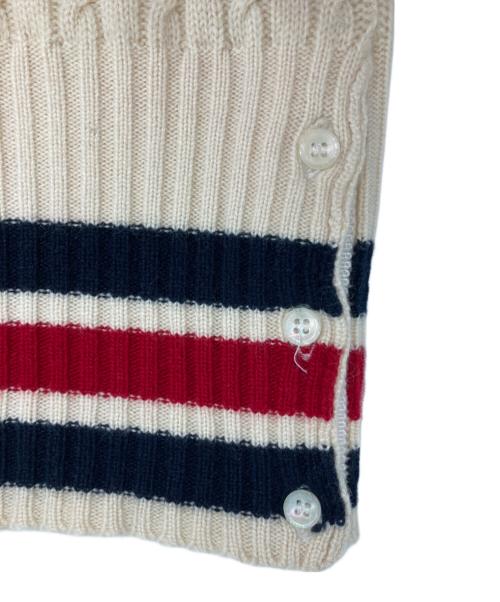 Thom Browne（トムブラウン）Thom Browne (トムブラウン) Vネックカシミヤニット アイボリー サイズ:Sの古着・服飾アイテム