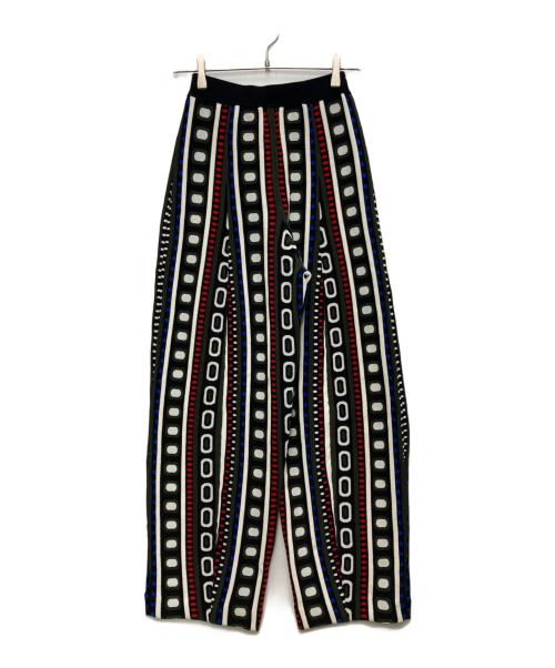 OMMO（オーエムエムオー）OMMO (オーエムエムオー) FLASK PATTERN JACQUARD KNIT PT/フラッシュ パターン ジャガード ニット PT ブラック×マルチカラー サイズ:36の古着・服飾アイテム