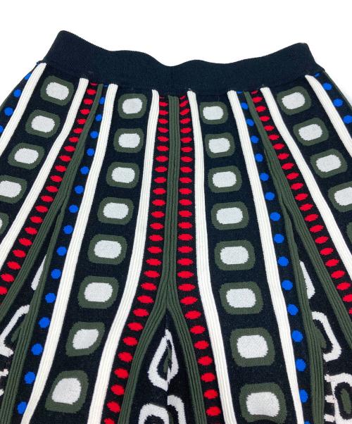 OMMO（オーエムエムオー）OMMO (オーエムエムオー) FLASK PATTERN JACQUARD KNIT PT/フラッシュ パターン ジャガード ニット PT ブラック×マルチカラー サイズ:36の古着・服飾アイテム