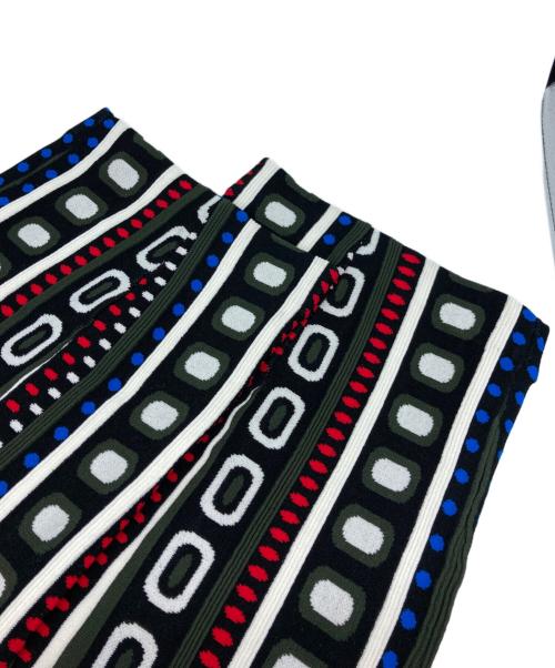 OMMO（オーエムエムオー）OMMO (オーエムエムオー) FLASK PATTERN JACQUARD KNIT PT/フラッシュ パターン ジャガード ニット PT ブラック×マルチカラー サイズ:36の古着・服飾アイテム