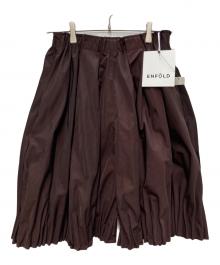 ENFOLD（エンフォルド）の古着「TUCK-HEM SHORT-PANTS／タック ヘム ショート パンツ」｜ブラウン