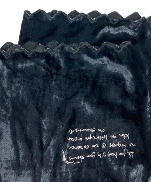crinkle crinkle crinkle（クリンクル クリンクル クリンクル）crinkle crinkle crinkle (クリンクル クリンクル クリンクル) 刺繍ベロアパンツ ブラック サイズ:freeの古着・服飾アイテム