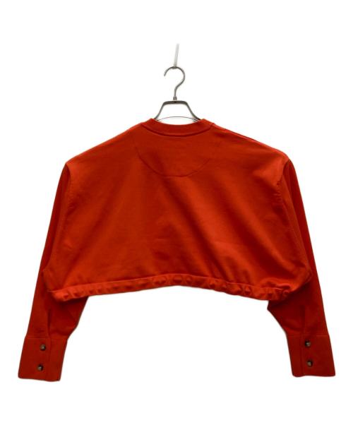 OMMO（オーエムエムオー）OMMO (オーエムエムオー) HEM GATHER SHORT KNIT CD/ヘム ギャザー ショート ニット CD オレンジ サイズ:Ｆの古着・服飾アイテム