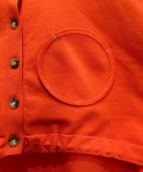OMMO（オーエムエムオー）OMMO (オーエムエムオー) HEM GATHER SHORT KNIT CD/ヘム ギャザー ショート ニット CD オレンジ サイズ:Ｆの古着・服飾アイテム