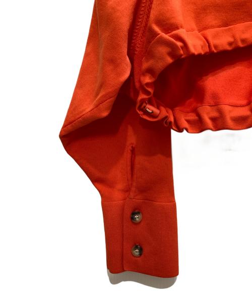 OMMO（オーエムエムオー）OMMO (オーエムエムオー) HEM GATHER SHORT KNIT CD/ヘム ギャザー ショート ニット CD オレンジ サイズ:Ｆの古着・服飾アイテム