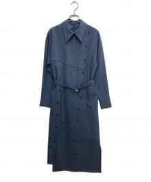 UNITED TOKYO（ユナイテッドトーキョー）の古着「アシメカッティングシャツワンピース」｜ブルー