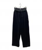 BASICKSベイシックス）の古着「Layered Velvet Trouser/レイヤードベルベットトラウザーズ」｜ブラック
