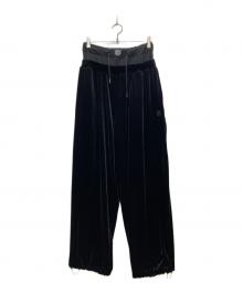 BASICKS（ベイシックス）の古着「Layered Velvet Trouser/レイヤードベルベットトラウザーズ」｜ブラック