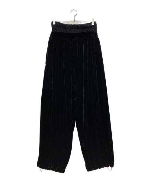 BASICKS（ベイシックス）basicks (ベイシックス) Layered Velvet Trouser/レイヤードベルベットトラウザーズ ブラック サイズ:Ｍの古着・服飾アイテム