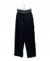 basicks（ベイシックス）の古着「Layered Velvet Trouser/レイヤードベルベットトラウザーズ」｜ブラック