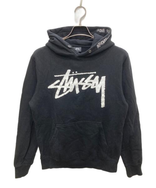 stussy（ステューシー）stussy (ステューシー) プリントパーカー ブラック サイズ:Sの古着・服飾アイテム