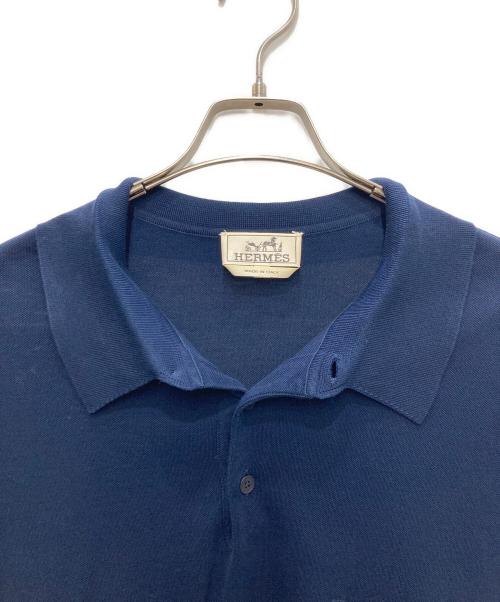HERMES（エルメス）HERMES (エルメス) H刺繍ポロシャツ ネイビー サイズ:XXXLの古着・服飾アイテム