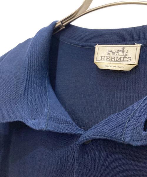HERMES（エルメス）HERMES (エルメス) H刺繍ポロシャツ ネイビー サイズ:XXXLの古着・服飾アイテム