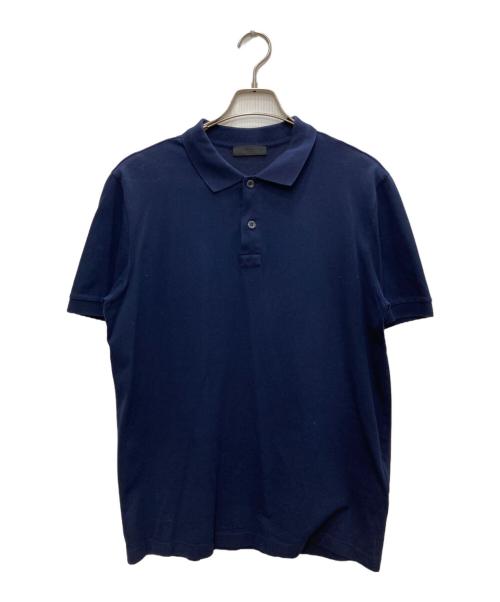 PRADA（プラダ）PRADA (プラダ) 半袖ポロシャツ ネイビー サイズ:Lの古着・服飾アイテム