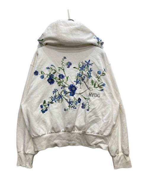 Snidel（スナイデル）Snidel (スナイデル) NYBG エンブロイダリーフーディー ホワイト サイズ:freeの古着・服飾アイテム