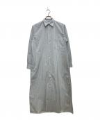 AURALEEオーラリー）の古着「FINX POLYESTER STRIPE SHIRT ONE-PIECE/フィンクスポリエステルストライプシャツワンピース」｜ブルー