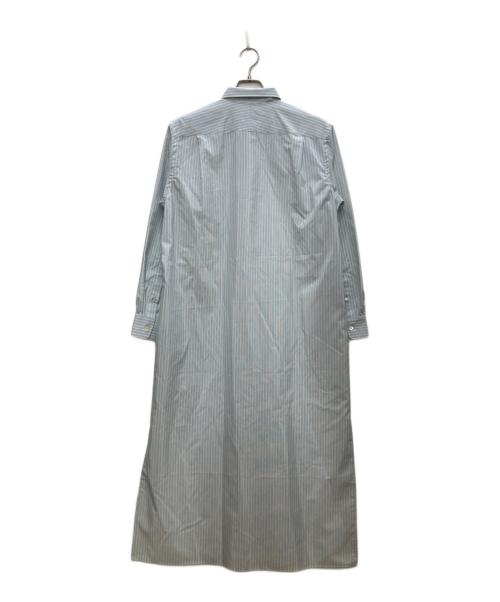 AURALEE（オーラリー）AURALEE (オーラリー) FINX POLYESTER STRIPE SHIRT ONE-PIECE/フィンクスポリエステルストライプシャツワンピース ブルーの古着・服飾アイテム